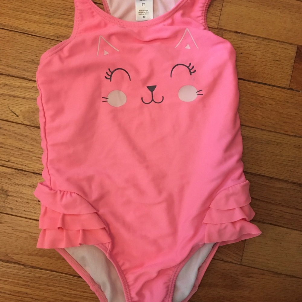 Little girls pink swimsuit